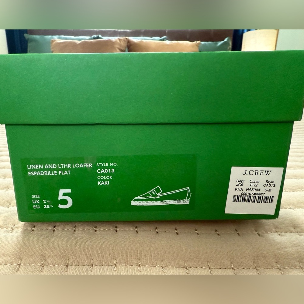 J. Crew Made-in-Spain loafer espadrilles in linen blend and leather style# CA013 - Picture 12 of 12